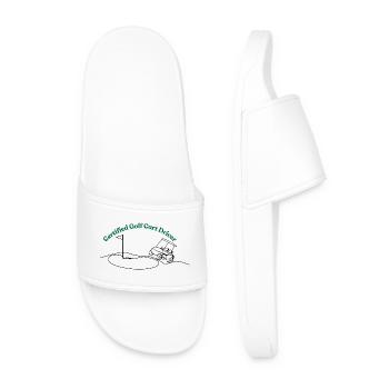 Certified golf cart driver - Men’s Pool Sliders - white - Front