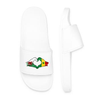 Wales Senegal Flagge Hände Herzform used - Männer Badelatschen - Weiß - Vorne