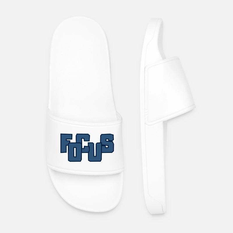 Fools Bold Block Lettering - Men’s Pool Sliders - white