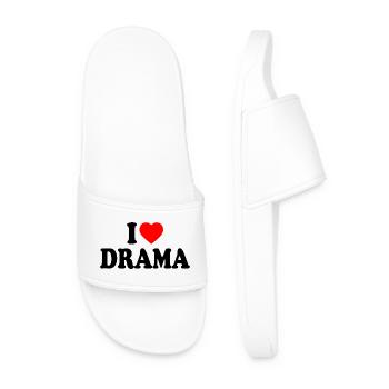 I Love Drama - Men’s Pool Sliders - white - Front