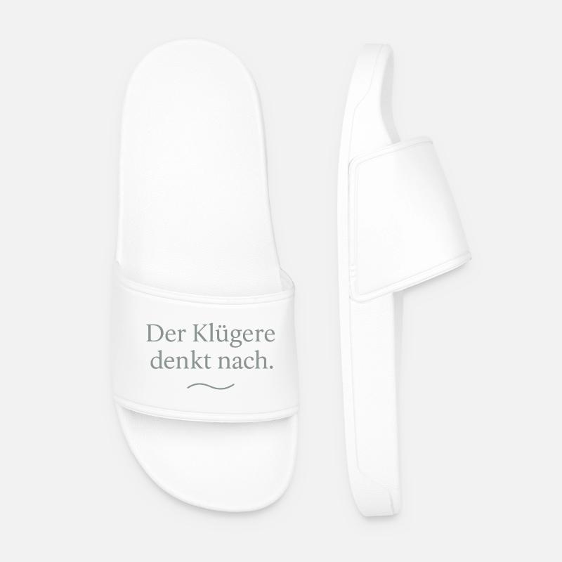 Der Klügere denkt nach - Männer Badelatschen - Weiß