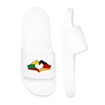 Litauen Deutschland Flagge Hände Herzform - Männer Badelatschen - Weiß - Vorne