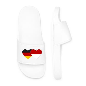 Allemagne Indonésie Drapeau Coeur - Claquettes Homme - blanc - Devant