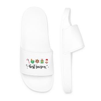 Best season is cozy XMas Christmas with symbols - Men’s Pool Sliders - white - Front