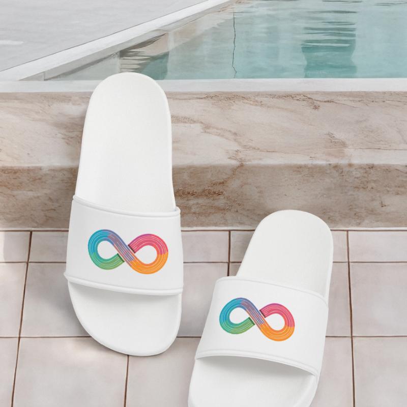 Unendlicher Regenbogen oder doch einfach nur Flow? Männer Badelatschen