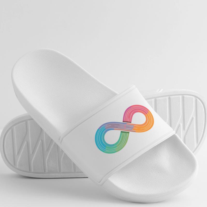 Unendlicher Regenbogen oder doch einfach nur Flow? Männer Badelatschen