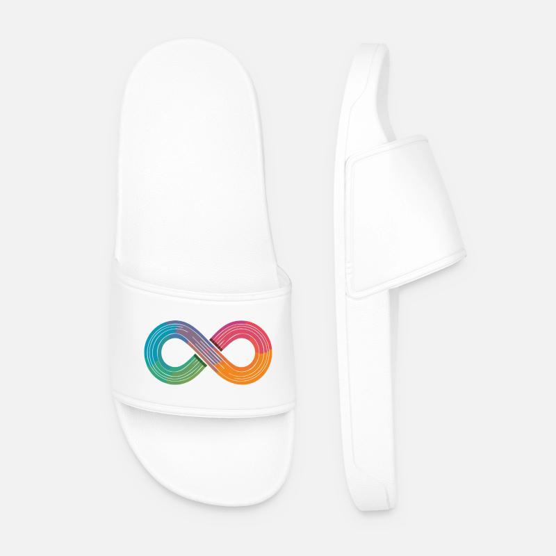 Infinite rainbow or just flow? - Men’s Pool Sliders - white