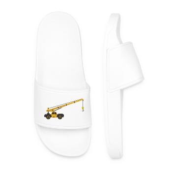 Crane truck - Men’s Pool Sliders - white - Front