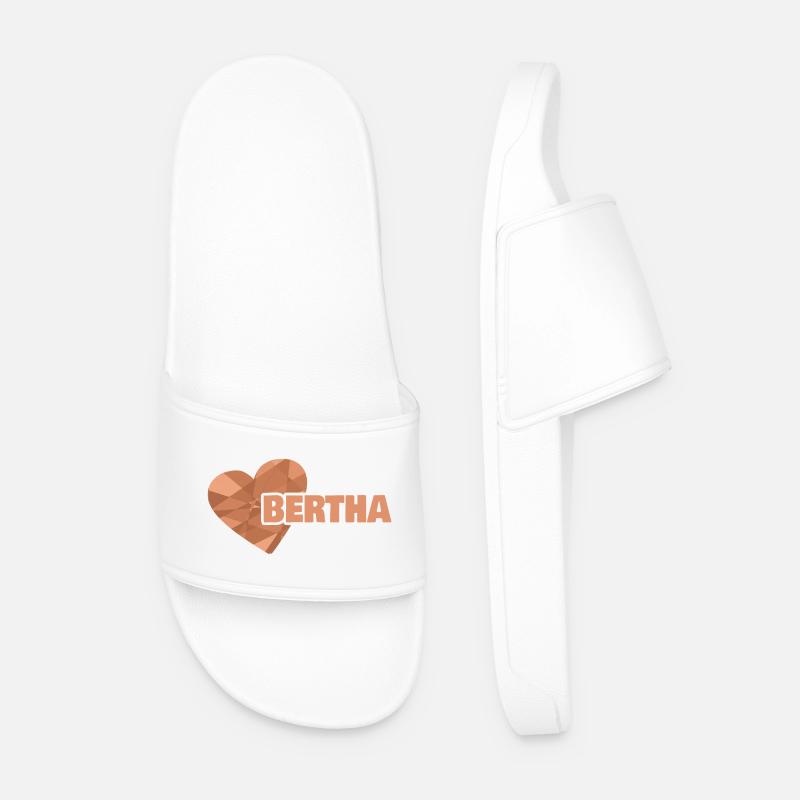 First name Bertha - Men’s Pool Sliders - white