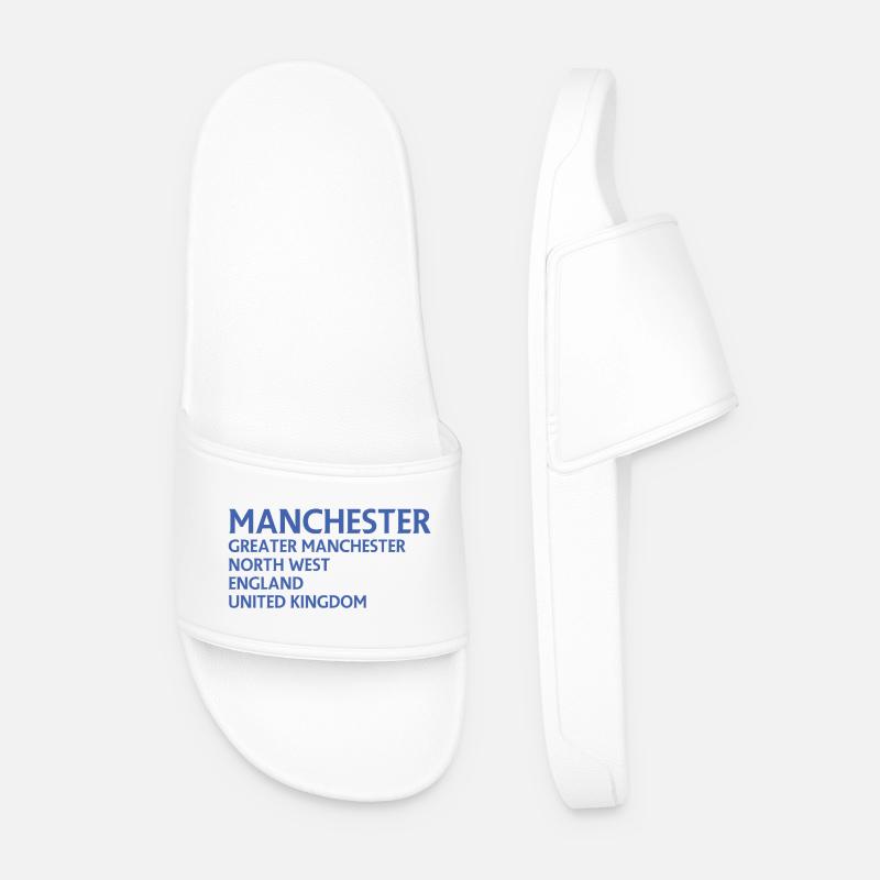 Manchester – England Lyric Design - Männer Badelatschen - Weiß