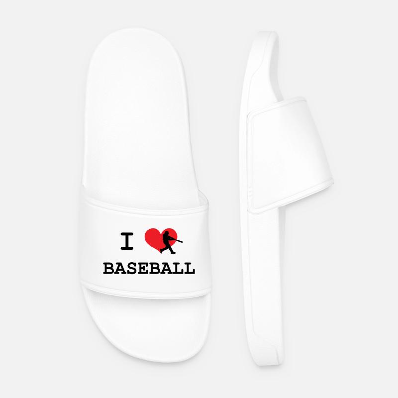 Ich liebe Baseball - Männer Badelatschen - Weiß
