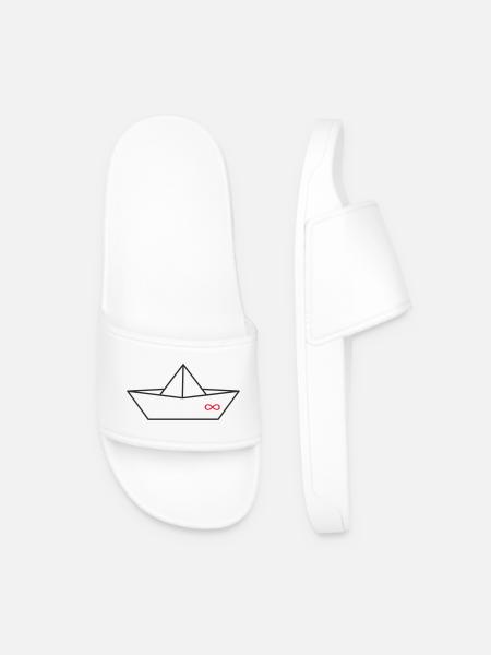Unendlichkeitszeichen Origami-Boot - Männer Badelatschen - Weiß