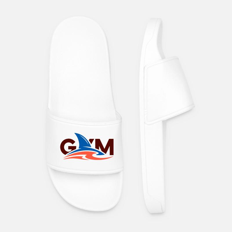 Wave Crest Gym-Logo - Männer Badelatschen - Weiß