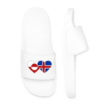 Grönland Dänemark Flagge Herz - Männer Badelatschen - Weiß - Vorne
