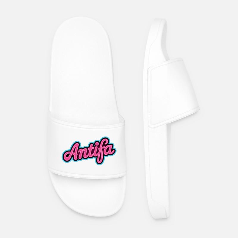 Antifa – Antifaschistisches Merch - Männer Badelatschen - Weiß