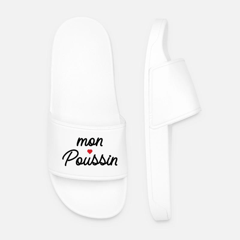 My Heart Script Pillow - Men’s Pool Sliders - white