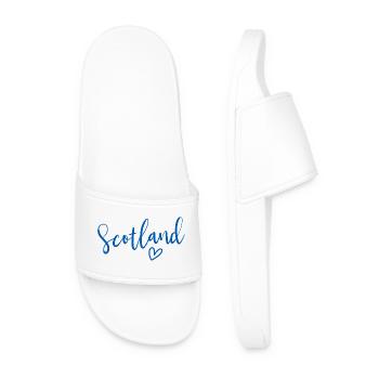 Scotland Heart Women Love Scotland - Men’s Pool Sliders - white - Front