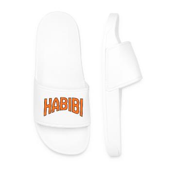 Habibi Kurve Schriftzug Druck - Männer Badelatschen - Weiß - Vorne