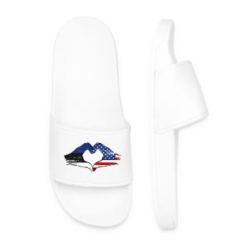 Drapeaux du cœur des États-Unis d’Estonie - Claquettes Homme - blanc - Devant