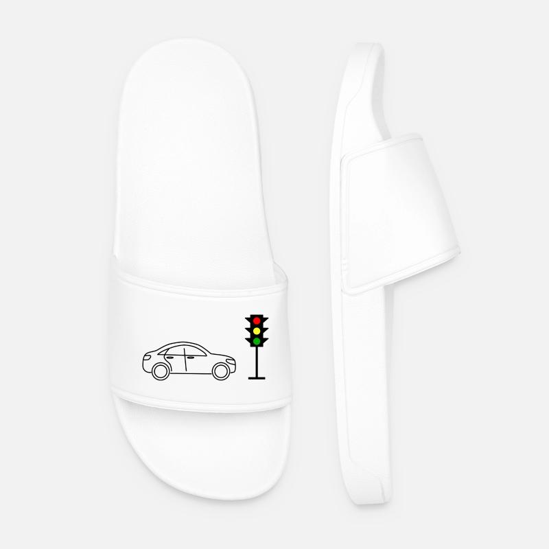 Ampel mit Auto - Männer Badelatschen - Weiß
