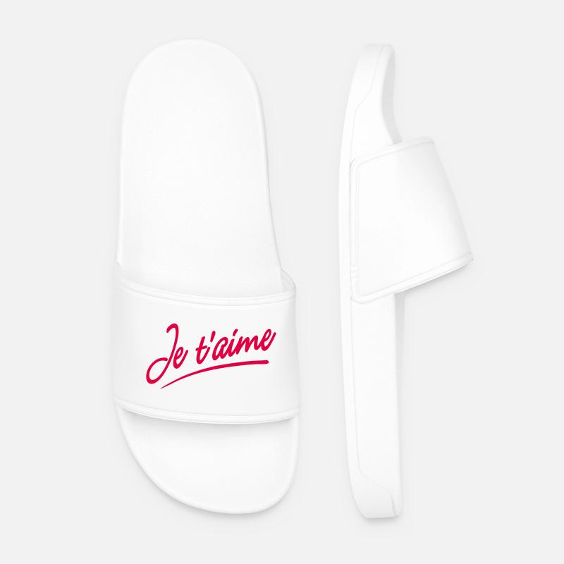 Je t'aime - Männer Badelatschen - Weiß