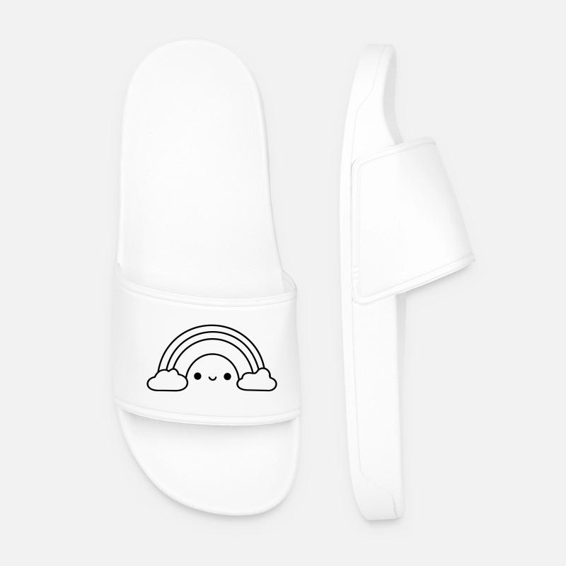 Regenbogen - Männer Badelatschen - Weiß