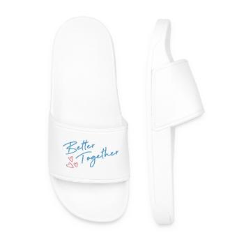 Better Together Minimalist Love Couple Shirt - Men’s Pool Sliders - white - Front