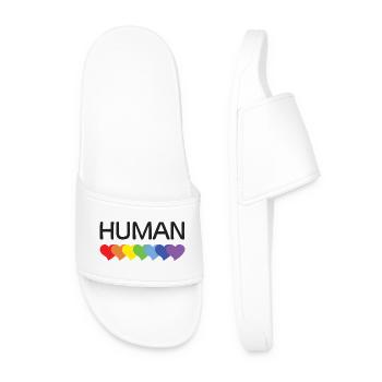 Mois de la fierté LGBTQ - Nous sommes tous humains - Claquettes Homme - blanc - Devant
