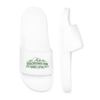 Sloth Saying - Procrastinate Now Gift - Men’s Pool Sliders - white - Front