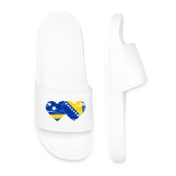 Curacao_Bosnien_Flagge_Herz_used - Claquettes Homme - blanc - Devant