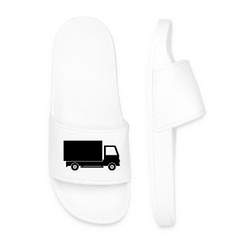 Delivery Box Truck - Men’s Pool Sliders - white - Front