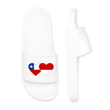 Chile_Polen_Flagge_Herz - Claquettes Homme - blanc - Devant