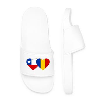 Chile_Rumänien_Flagge_Herz - Claquettes Homme - blanc - Devant