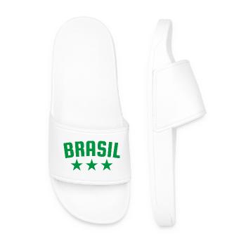 Brasilien 3 Sterne Design Grün - Männer Badelatschen - Weiß - Vorne