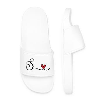 Letter S - Men’s Pool Sliders - white - Front