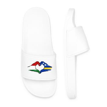 Drapeau hongrois de Curaçao Mains en forme de cœur utilisé - Claquettes Homme - blanc - Devant