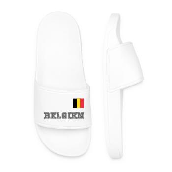 BELGIEN Trikot Look - Nationalflagge Fahne Flagge - Männer Badelatschen - Weiß - Vorne