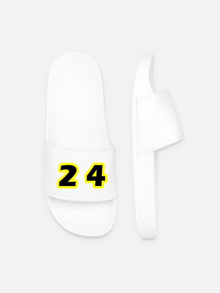 24 Symbole numérique - Claquettes Homme - blanc