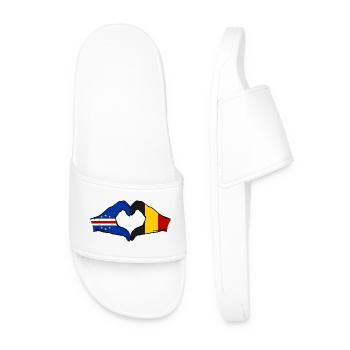 Drapeau du Cap-Vert Belgique Mains en forme de cœur - Claquettes Homme - blanc - Devant
