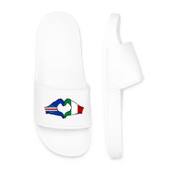 Drapeau du Cap-Vert Italie : mains en forme de cœur - Claquettes Homme - blanc - Devant