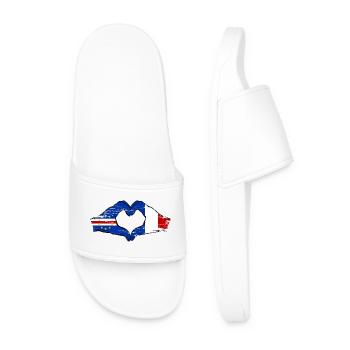 Drapeau du Cap-Vert France, mains en forme de cœur utilisées - Claquettes Homme - blanc - Devant