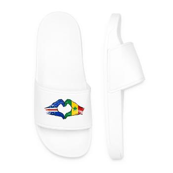 Mains du drapeau du Sénégal du Cap-Vert en forme de cœur utilisées - Claquettes Homme - blanc - Devant
