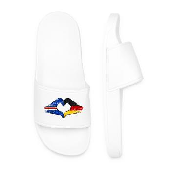 Mains du drapeau allemand du Cap-Vert en forme de cœur utilisées - Claquettes Homme - blanc - Devant