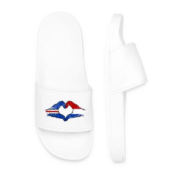 Mains du drapeau du Cap-Vert en forme de cœur utilisées - Claquettes Homme - blanc - Devant