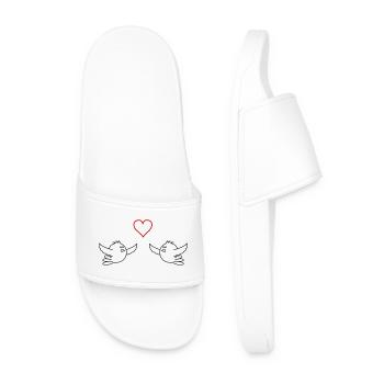 Oiseaux amoureux - Claquettes Homme - blanc - Devant