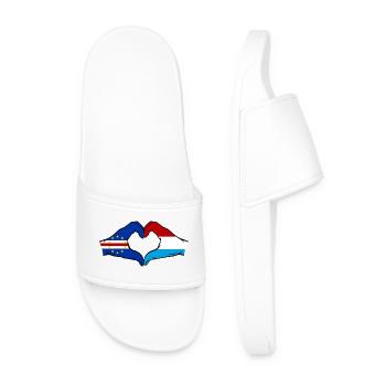 Drapeau du Luxembourg du Cap-Vert Mains en forme de cœur - Claquettes Homme - blanc - Devant