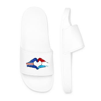 Mains du drapeau luxembourgeois du Cap-Vert utilisées - Claquettes Homme - blanc - Devant