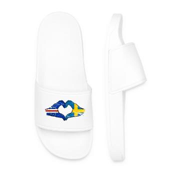 Kap Verde Schweden Flagge Hände Herzform used - Männer Badelatschen - Weiß - Vorne