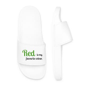 Red - Men’s Pool Sliders - white - Front