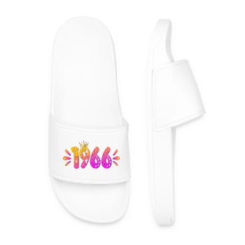 Birthday 1966 Birthday Crown - Men’s Pool Sliders - white - Front